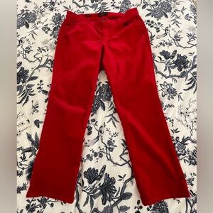 Talbots Vibrant Red Velveteen Pants